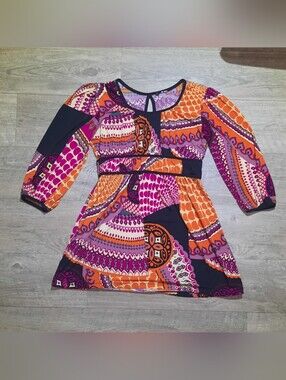 Multicolor Printed Tunic - Pink & Orange